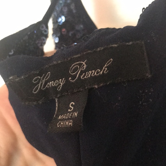 Midnight blue sequin mini swing dress - Picture 2 of 4